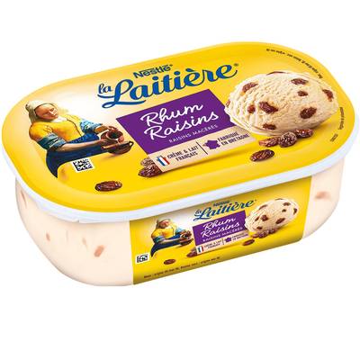 La laitière Glace Rhum Raisins, 490g