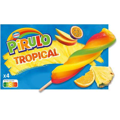 Pirulo Glaces à l'eau saveur tropicale, 4x61g