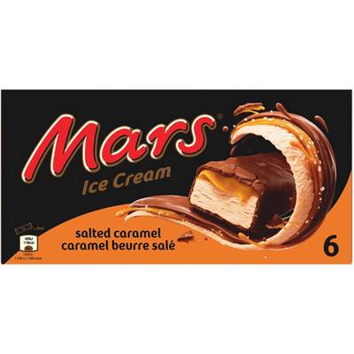 Mars Barre glacée caramel au beurre salé, 6 barres - 222g