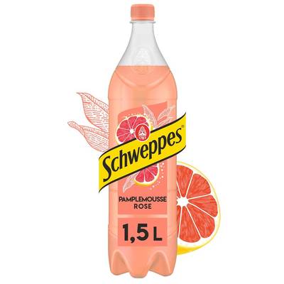 Schweppes Boisson gazeuse saveur pamplemousse rose, 1,5L