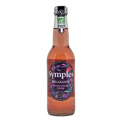 Symples Infusion relax Bio, verveine lavande et cerise, 33cl