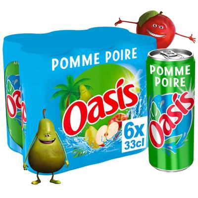 Oasis Boisson aux fruits pomme poire, 6x33cl