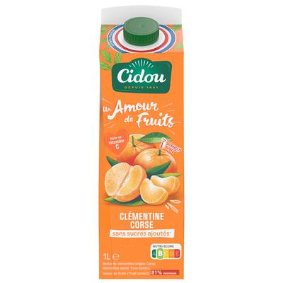 Cidou Nectar clémentine corse sans sucres ajoutés, 1L