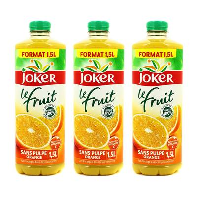 Joker Le Fruit jus d'orange, Lot de 3x1.5L