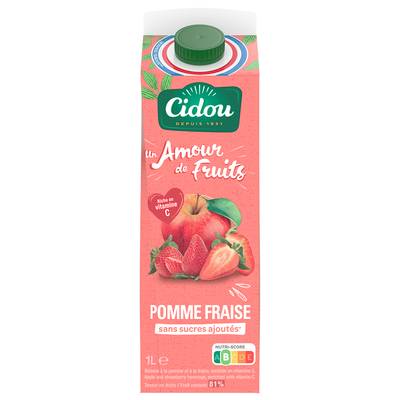 Cidou Jus pomme fraise sans sucres ajoutés, 1L