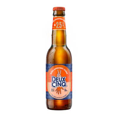 La Deux Cinq Bière aromatisée gingembre légère 2,5°, 33cl