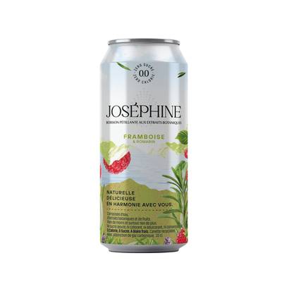Josephine Eau pétillante aromatisée framboise romarin, 33cl