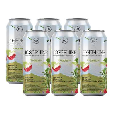 Josephine Eau pétillante aromatisée framboise romarin, Lot de 6x33cl