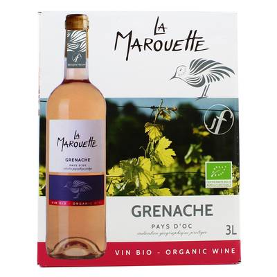 Vin de pays d'Oc rosé IGP Marouette Grenache rosé Bio, 3L