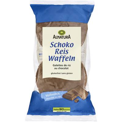 Alnatura Galettes de riz au chocolat au lait bio sans gluten, 100g