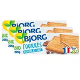Bjorg Fourrés chocolat au lait bio, Lot de 3x225g