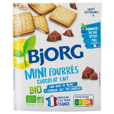 Bjorg Mini Fourrés Chocolat au Lait Bio, 180g