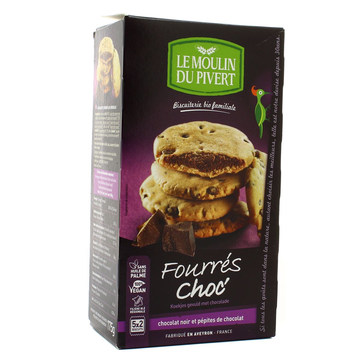Le Moulin du Pivert Fourrés Chocolat bio, 175g