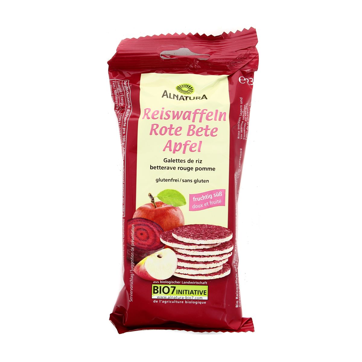 Alnatura Galette de Riz Betterave Pomme Bio, 23,5g