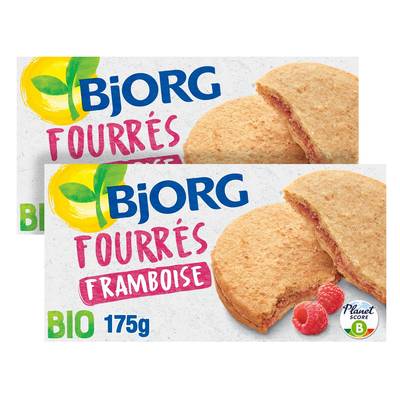Bjorg Fourrés à la framboise bio, Lot de 2x175g