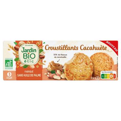 Jardin Bio Etic 9 Biscuits Croutillants Cacahuètes Bio, 125g