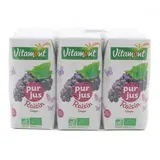 Vitamont Briquette Pur Jus Raisin Bio, 6x20cl