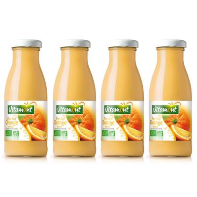 Vitamont Mini Pur jus d'orange Bio, Lot de 4x25cl