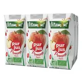 Vitamont Briquette Pur jus de pomme bio Origine France, Lot de 6x20cl