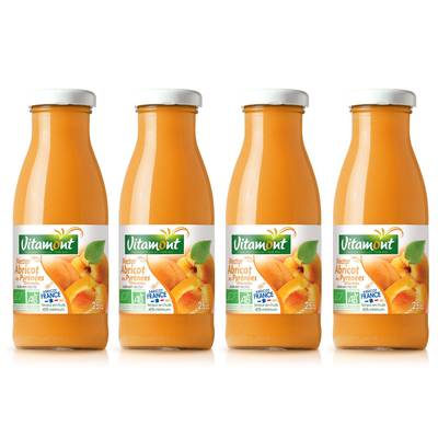 Vitamont Mini Nectar d'abricot Bio, Lot de 4x25cl