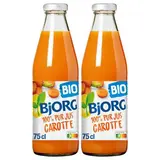 Bjorg Jus de carottes bio sans sucre ajouté, Lot de 2x75cl