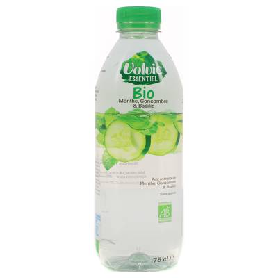 Volvic Eau aromatisée concombre menthe basilic bio, 75cl
