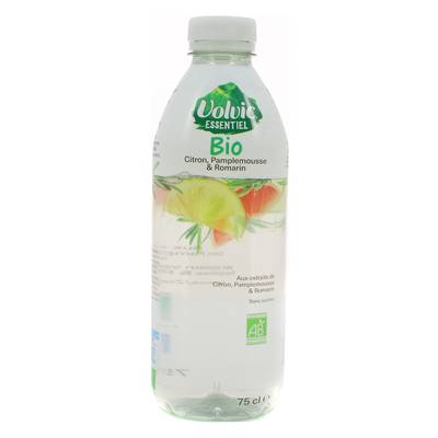 Volvic Eau aromatisée citron pamplemousse romarin bio, 75cl