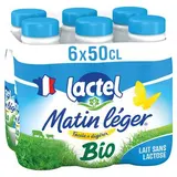 Matin Léger de Lactel Lait sans lactose Bio 1,2% mg, 6x50cl