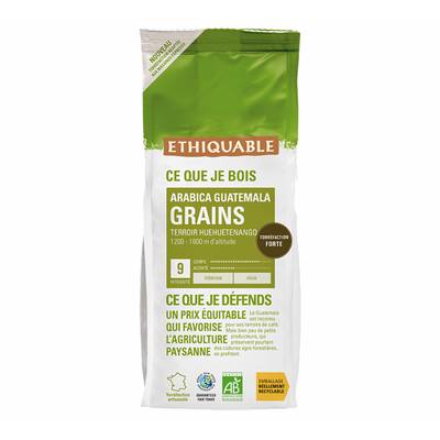 Ethiquable - Commerce Equitable Café en Grains Arabica Bio du Guatemala, 500g