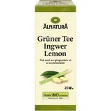 Alnatura Thé Vert Gingembre Citronnelle Bio, 20 sachets