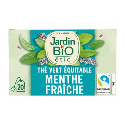 Jardin Bio Etic Thé Vert Menthe Fraîche Bio, 20 sachets