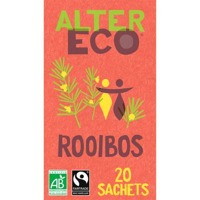 Alter Eco - Commerce Equitable Rooibos doux sans théine bio d'Afrique du Sud, 20 sachets