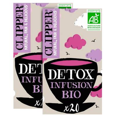 Clipper Infusion Détox Bio, Lot de 2x20 sachets