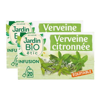Jardin Bio Etic Infusion Verveine citronnée Bio, Lot de 2x20 sachets
