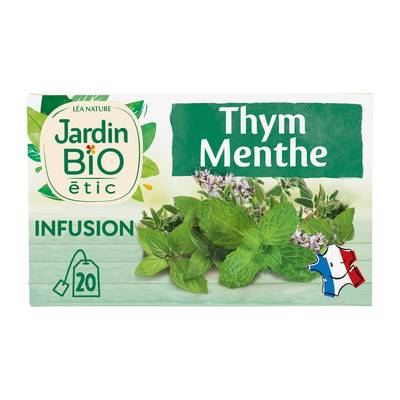 Jardin Bio Etic Infusion Thym Menthe Bio, 20 sachets