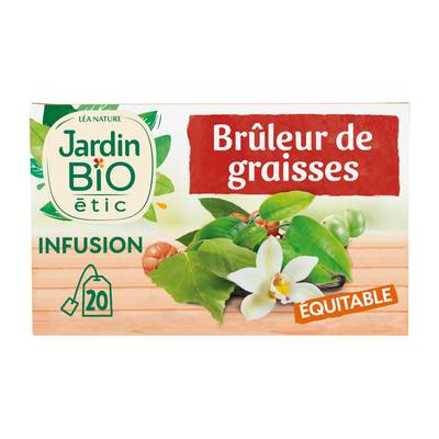 Jardin Bio Etic Infusion Brûleur de graisses Arôme de Vanille Bio, 20 sachets