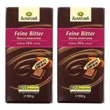 Alnatura Chocolat noir fondant bio 70% cacao, Lot de 2x100g
