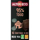 Alter Eco - Commerce Equitable Chocolat noir 95% Cacao Bio, 100g