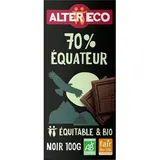 Alter Eco - Commerce Equitable Chocolat Noir 70% Cacao Bio d'Equateur, 100g