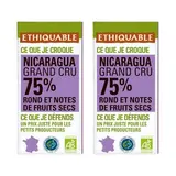 Ethiquable - Commerce Equitable Chocolat Noir 75% cacao Bio du Nicaragua, Lot de 2x100g