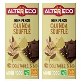 Alter Eco - Commerce Equitable Chocolat noir Quinoa Soufflé 60% Cacao Bio du Pérou, Lot de 2x100g