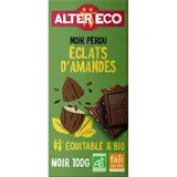 Alter Eco - Commerce Equitable Chocolat noir éclats d'amandes 60% Cacao bio du Pérou, 100g