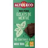 Alter Eco - Commerce Equitable Chocolat noir éclats de menthe 60% Cacao Bio du Pérou, 100g