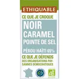 Ethiquable - Commerce Equitable Chocolat Noir Caramel pointe de sel 65% Cacao Bio du Pérou ou Equteur, 100g