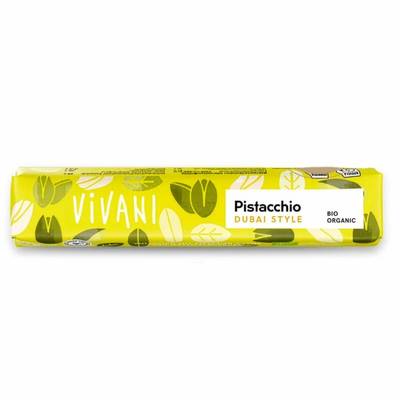 Vivani Barre de Chocolat Pistache bio Dubai Style, 40g