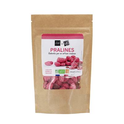 Ibo Pralines roses aux amandes entières bio, 90g