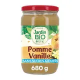 Jardin Bio Etic Purée de Pomme Vanille Bourbon Bio sans sucres ajoutés, 680g