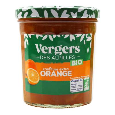 Vergers des Alpilles Confiture Extra Orange bio, 370g