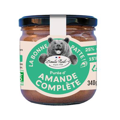 Emile Noël Purée d'amande complète bio, Pot de 340g