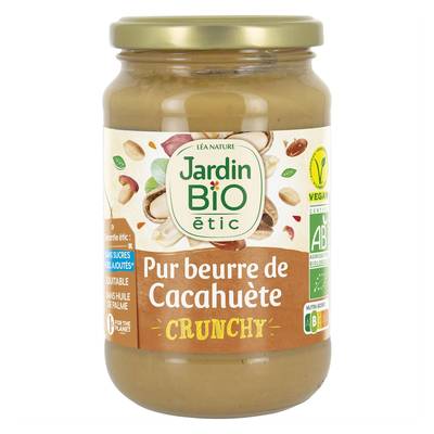 Jardin Bio Etic Beurre de Cacahuète Crunchy Vegan Bio, 350g
